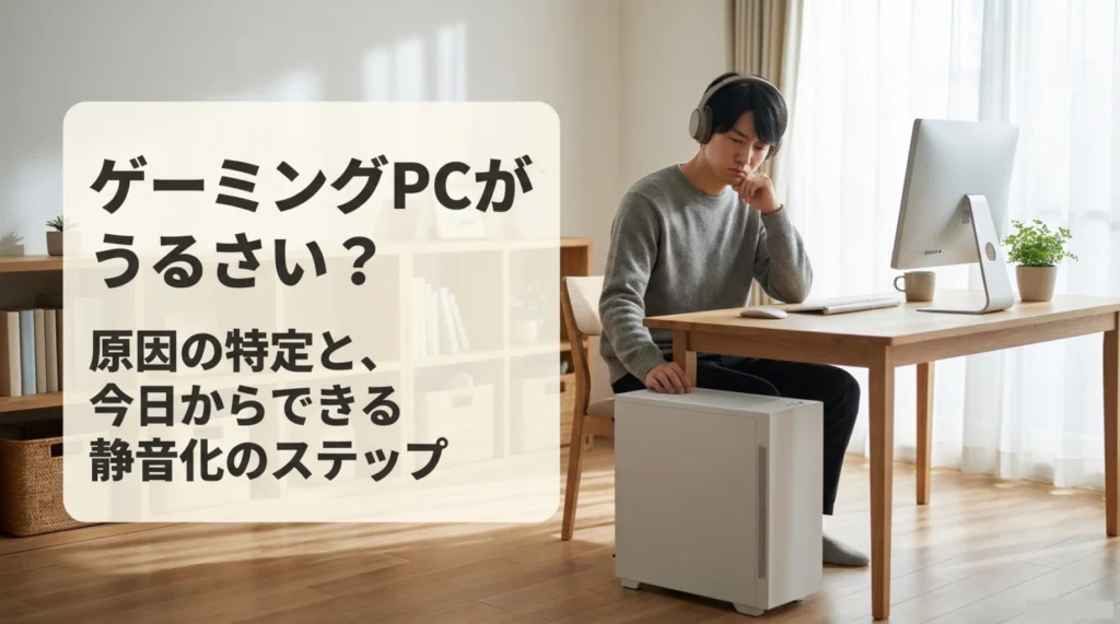 ゲーミングPCがうるさい原因の特定方法と静音化の手順を紹介する画像